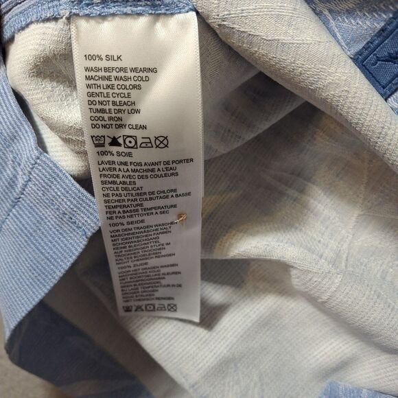 Tommy Bahama Camp Shirt Mens L Blue Silk Floral Hawaiian Relax Beach Party - Picture 4 of 7